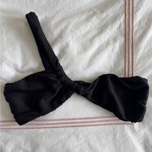 Aerie Black Textured Bikini Top